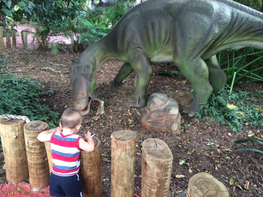 Mateus no Vale dos Dinossauros, não queria sair de lá!