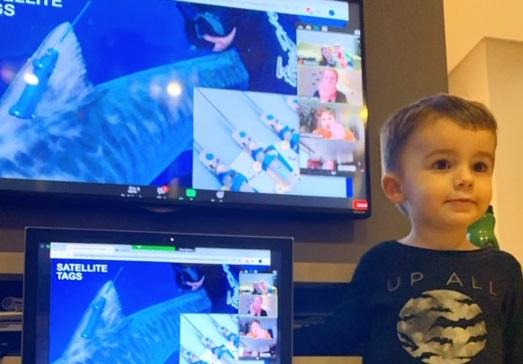 menino ao lado de TV e computador