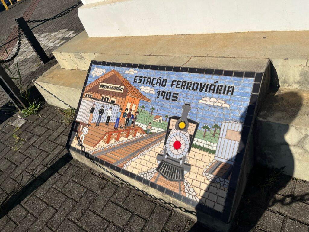 mosaico de estação ferroviaria