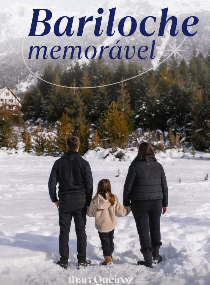 capa de livro com familia na neve